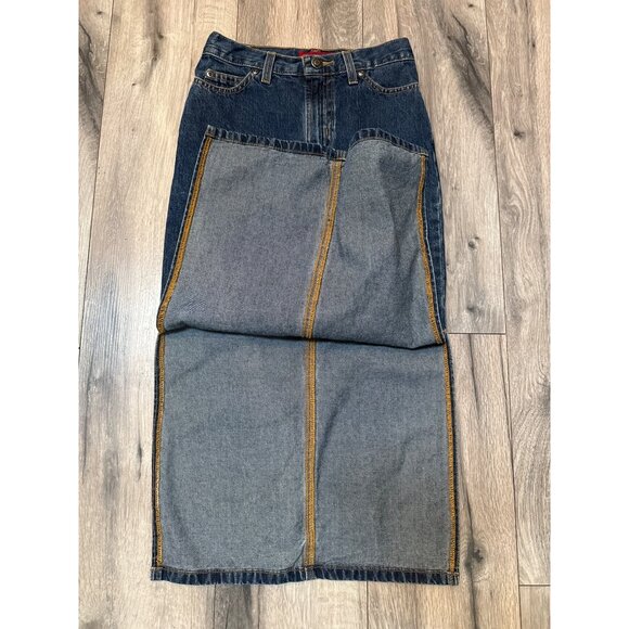 Arizona VTG 90's Y2K Womens / JR Denim Maxi Split Hem Skirt 8 Reg ( Small) 100% - Picture 2 of 11